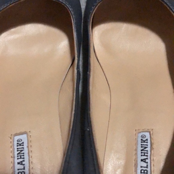 Authentic MANOLO BLAHNIK -Italy Rhinestone Gray Heeled Shoes S38 - Picture 13 of 17